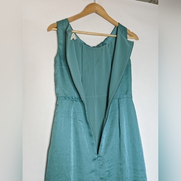 ANN TAYLOR LOFT SHEATH DRESS 0 AQUA BLUE SLEEVELESS KNEE LENGTH COCKTAIL NWT - Picture 8 of 9